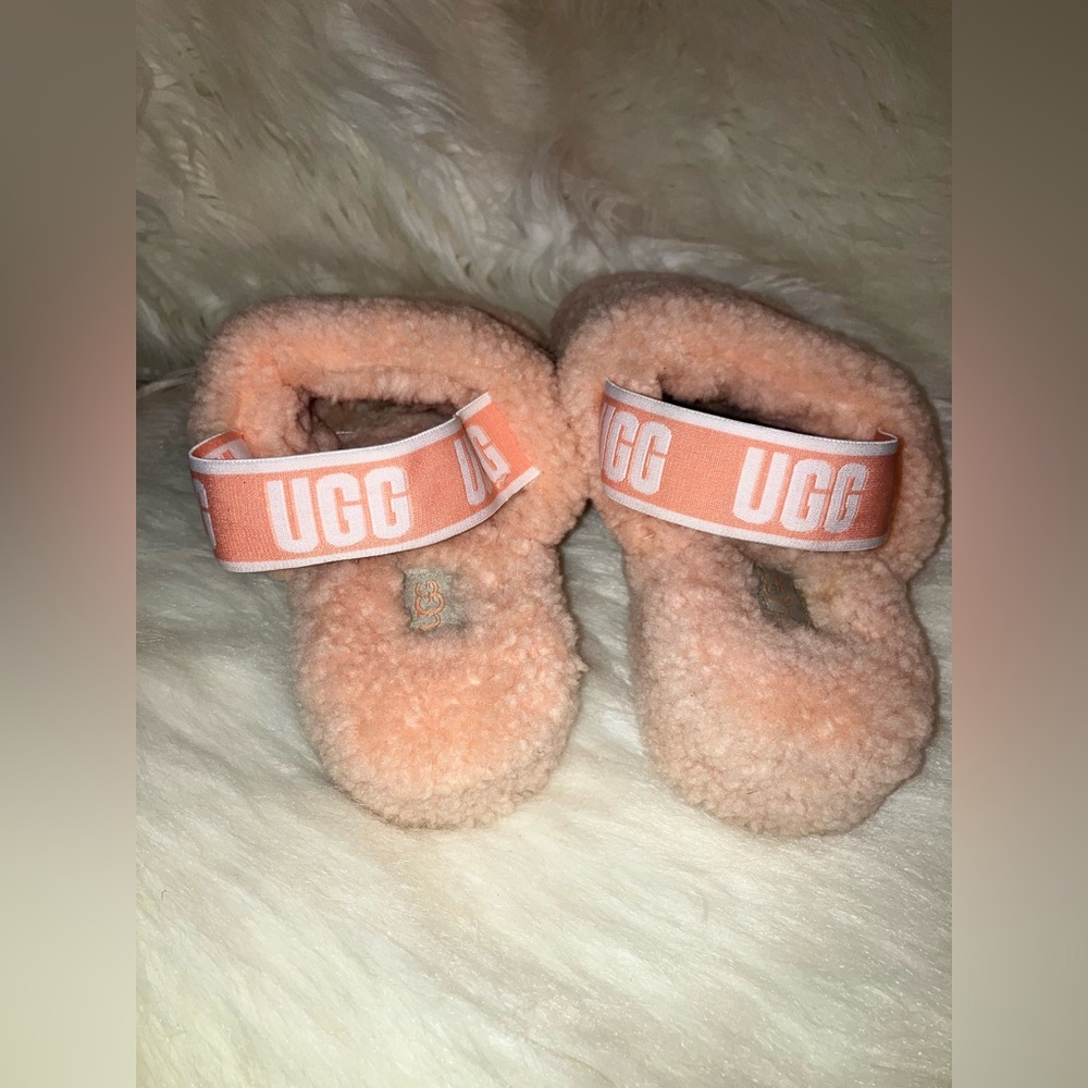 UGG FLUFF YEAH Women Shoes SLIDE Sheepskin Slipper Sandal PINK ROSE - Picture 5 of 8